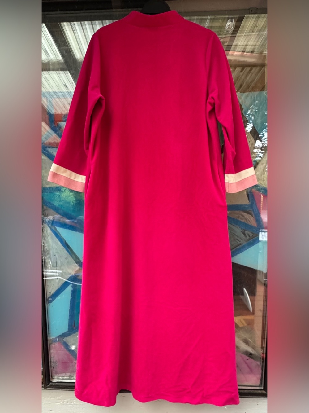 Vintage Vanity Fair Women's Fuchsia, Pink & Cream House Coat Size 18 XXL - Picture 9 of 11